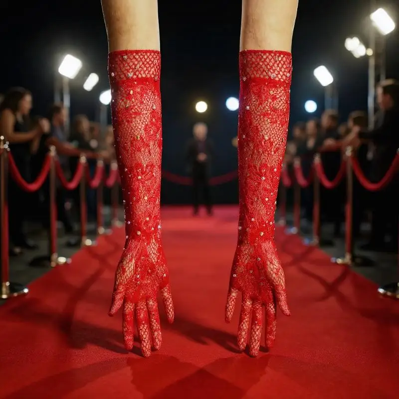 

(Лето 6) Блестящие женские эластичные перчатки-сетка, длинные, растягивающиеся, на всю руку, для косплея, выпускного вечера, сценические перчатки