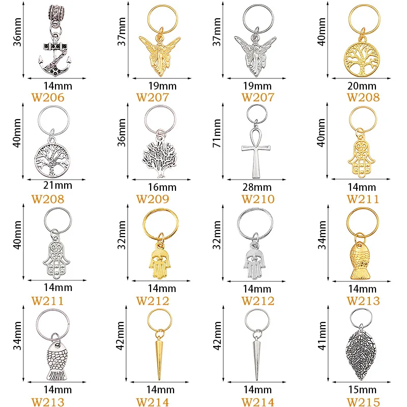 Gioielli per capelli bohémien 5 pezzi Polsino per capelli con ciondolo in piuma di gufo Anelli in metallo senza nichel per dreadlocks sottili e spessi