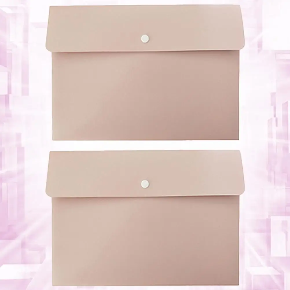 2Pcs Document Folder PP Material Waterproof Buckle Design ganizer For Files Papers Memos Test Paper Holder File Bag