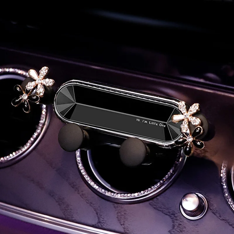 Neue Kristall Blume Schwerkraft Auto Telefon Halter Universal Starke Air Vent Clip Halterung Einstellbare Mobile Handy Ständer für Freisprecheinrichtung – Detail 1