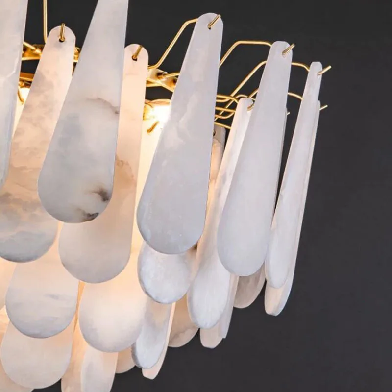 

Luxury all copper marble chandelier living room light postmodern atmosphere dining room bedroom light creative simple lighting