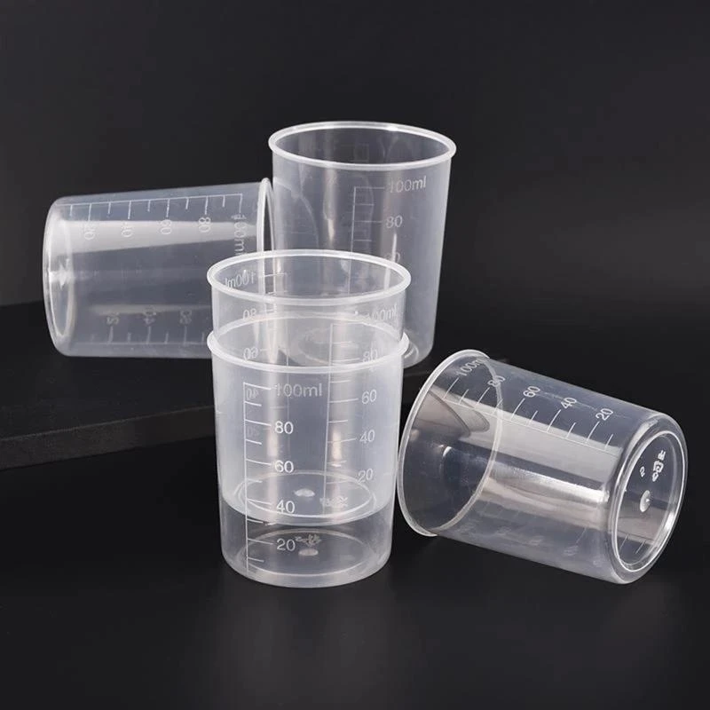 W89C transparente graduado tazas medición Mezcla para cocina epoxi resina pintura 10pcs