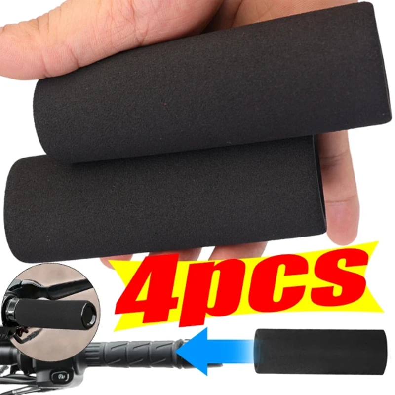 

2-4pcs Universal Soft Sponge Sleeve Non-Slip Motorcycle Grip Covers Anti Vibration Comfort Foam Slip-On Handlebar Grips