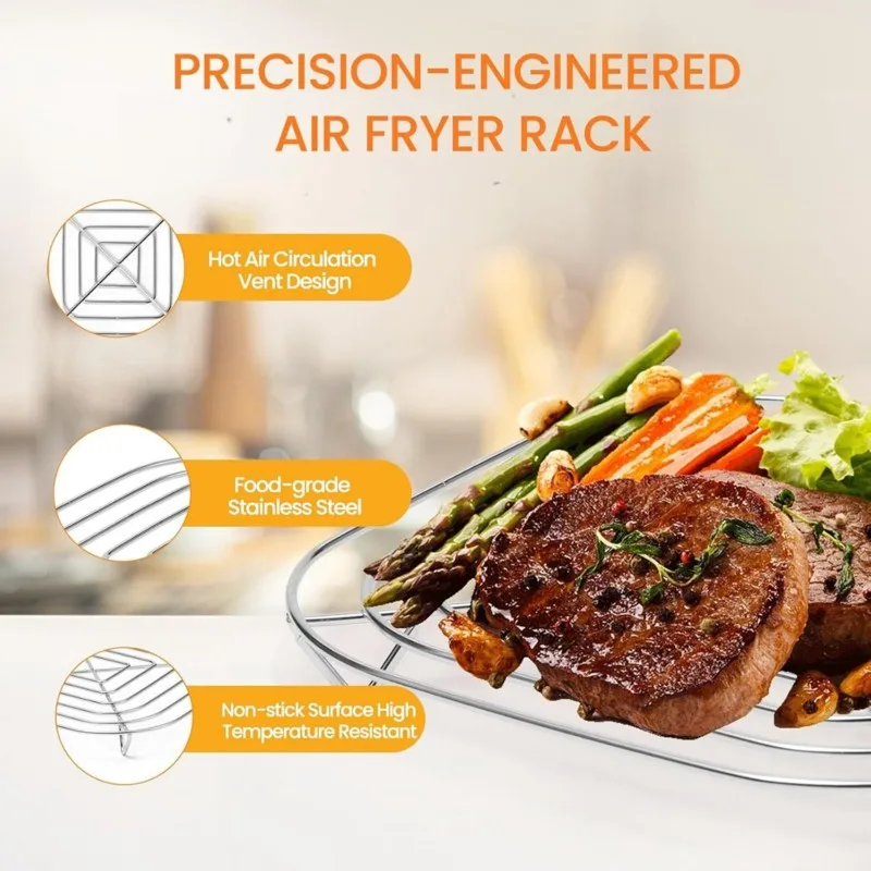 A83G-2Pcs For Ninja Crispi Air Fryer FN101 Compatible 304 Stainless Steel Rack