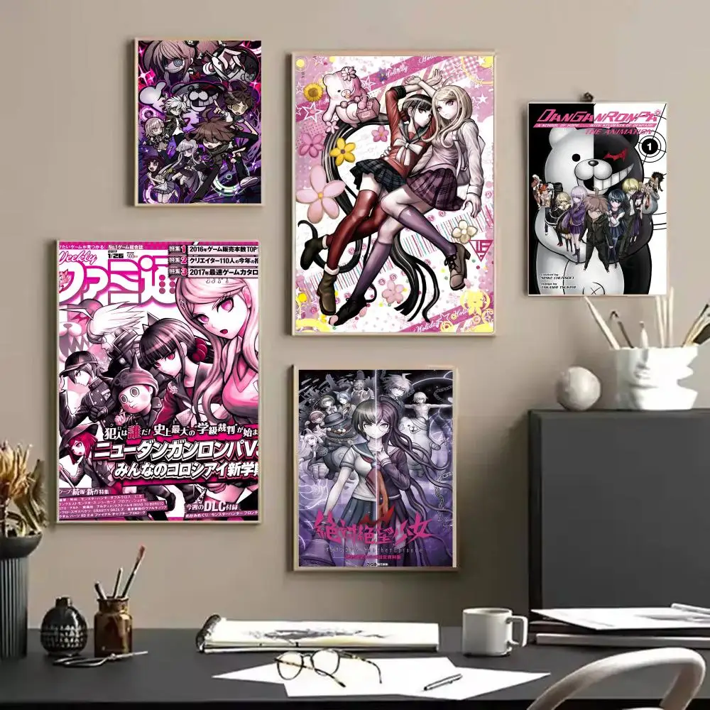 Anime Game D_DanganRonpaS Poster Decorative Wall Art Stickers Mural Photo Print for Home Living Room Hallway Decor Gift