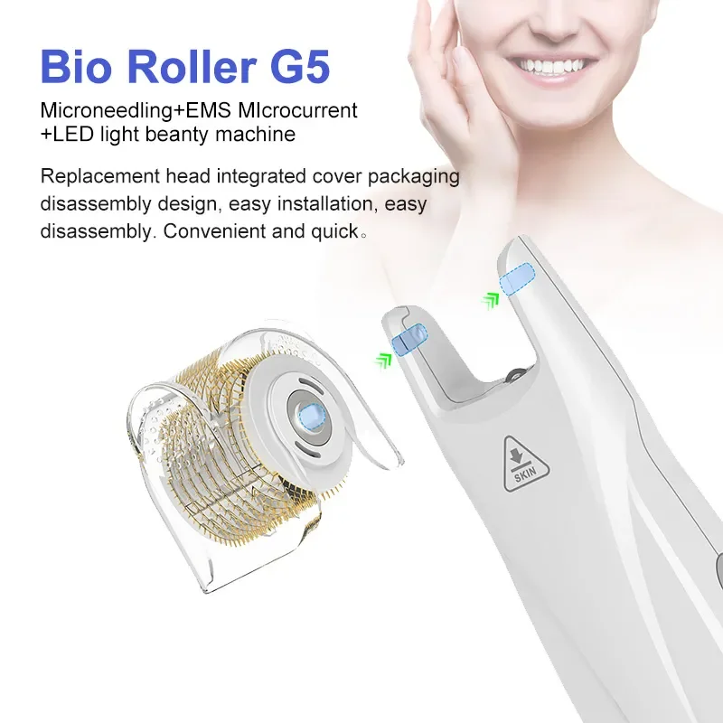 5Pcs Bio roller G5 Replace 540 Titanium Needle Derma Roller Heard Microneedle Roller For Bio Roller G5 Device