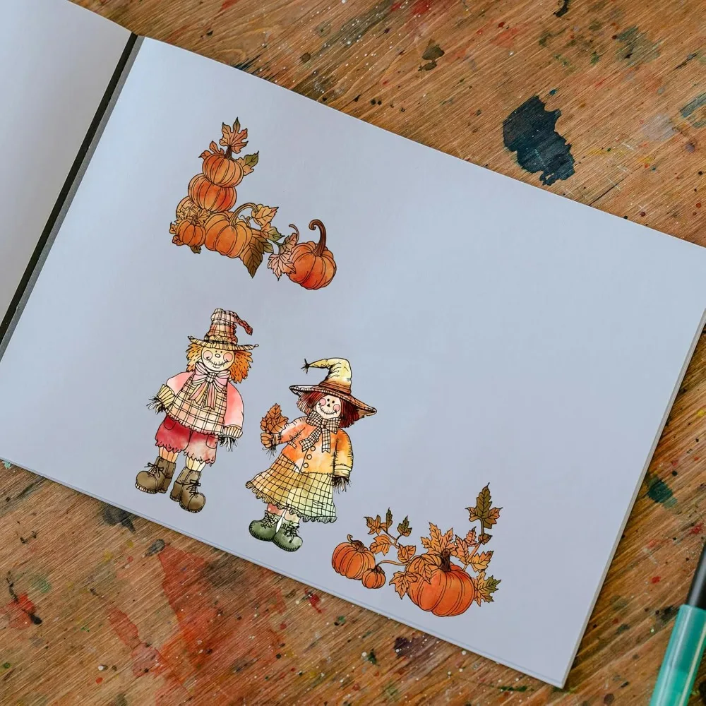 1pc Autumn Silicone Clear Stamps Fall Pumpkin Scarecrow Maple Leaf Transparent Stamp Seals for Card Making DIY Scrapbooking