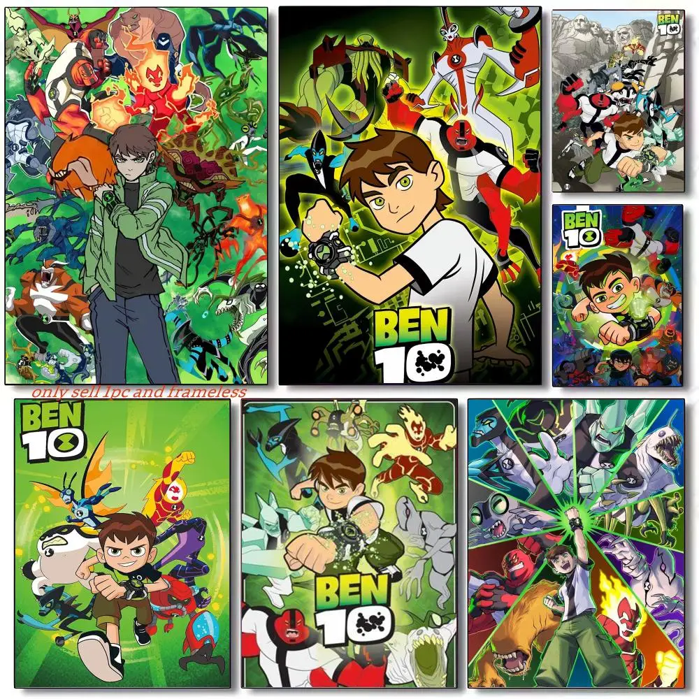 Science fiction Anime B-Ben 10 Poster Premium PP Wall Decal - Peel & Stick, HD Print, Waterproof Home Decor
