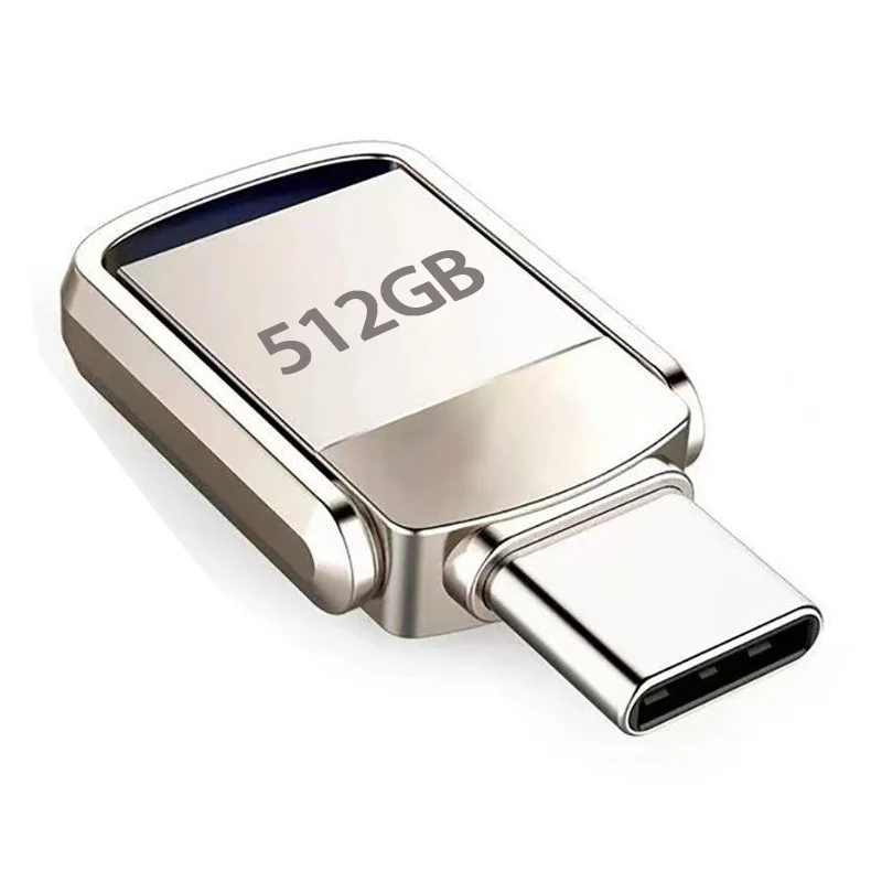 U-Disk 2TB Metall-Pendrive USB3.2 Typ-C Schnittstelle Mobiltelefon Computer Gegenseitige Übertragung Flash-Laufwerk 1TB USB-Speicher Große Kapazität