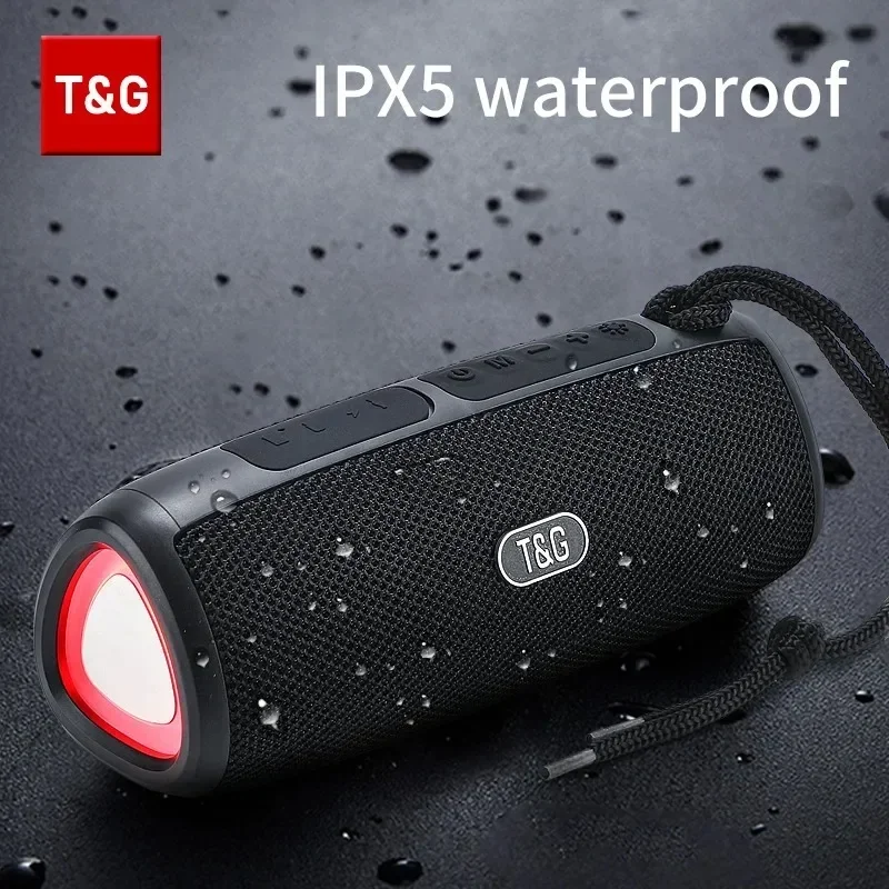 T & G TG344 speaker Bluetooth nirkabel, pengeras suara lampu LED segitiga dapat diatur mendukung kartu TF pemutaran USB jika/Radio