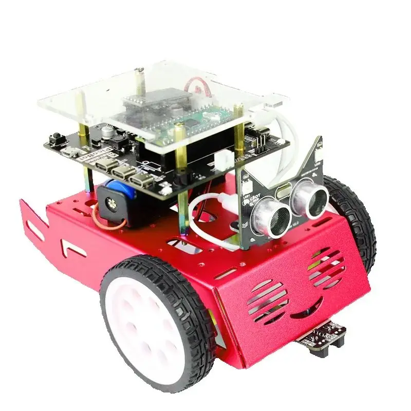 Raspberry PI Pico educational programming robot MicroPython programming ultrasonic shaking fire extinguishing and light search