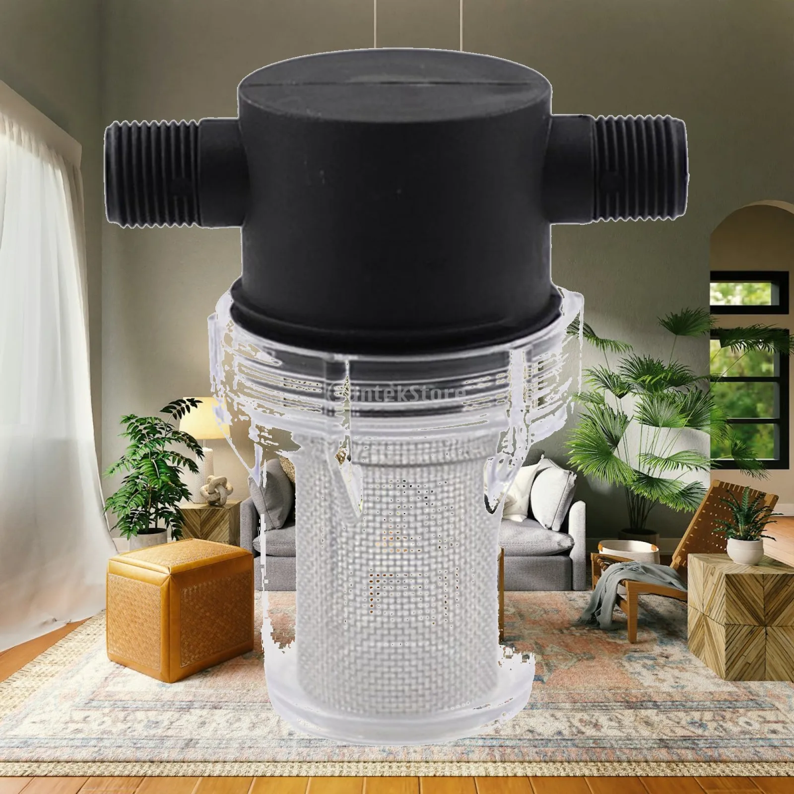 Water Pump Strainer Filter Replacement for RV Inline Sediment Catcher with Transparent Bowl for Garden Watering System