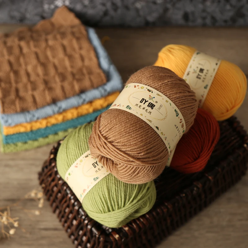 50 جرام/قطعة 100% غزل الصوف لينة الحياكة الدافئة الصوف الوزن الصوف غزل للمرأة سترة وشاح سترة قبعة