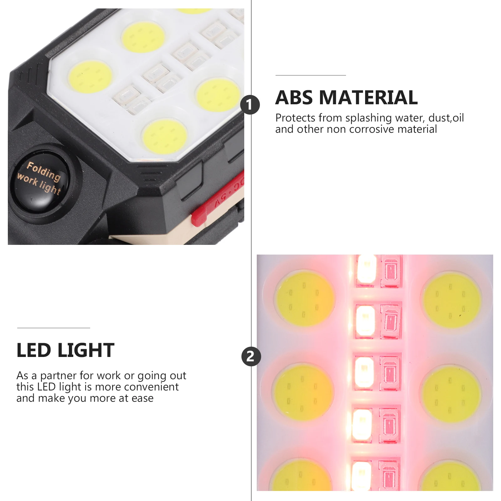

1 set USB Charging LED Work Light Rechargeable Foldable Dustproof Waterproof Life for Camping Car Repair Outdoor
