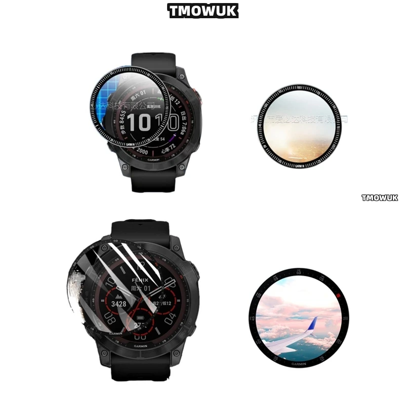 

For Garmin Fenix 6 7 8 7X 6X 7S 47mm 51mm Anti - Scratch Full Cover Screen Film Flexible 3D Curved
