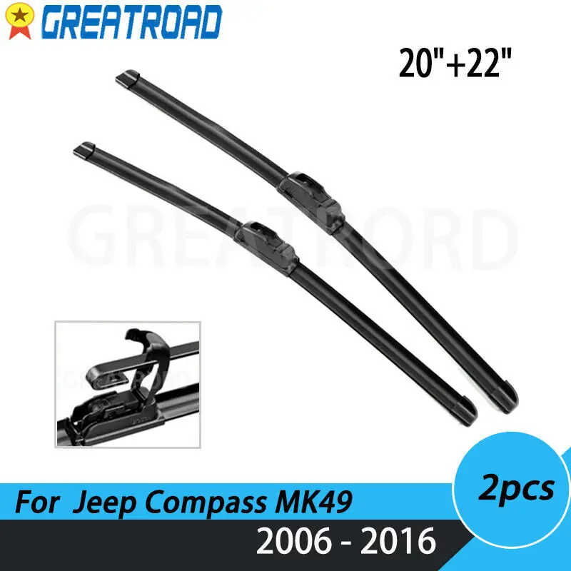 Wiper LHD Front Wiper Blades For Jeep Compass MK49 2006 - 2016 Windshield Windscreen Front Window 20