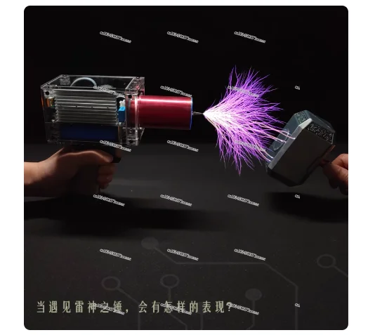 

80W 6A Tesla Coil Gun Portable Handheld Tesla Coil High Voltage Generator Artificial Lightning Tesla Coil