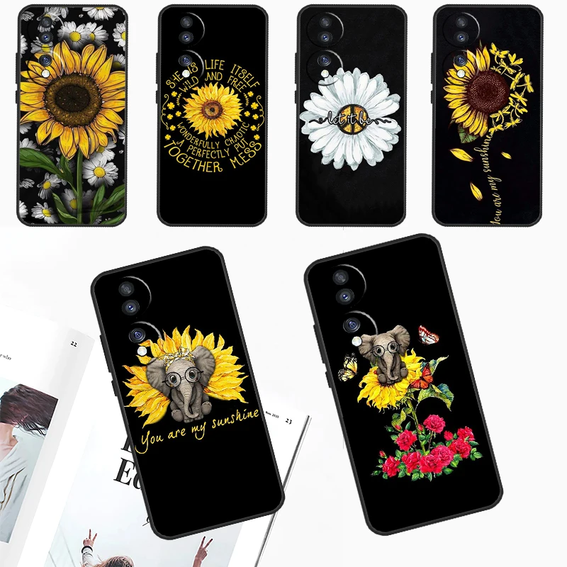 Beauty Yellow Sunflower Case For Huawei Nova 11i 8i 3i 11 Pro 10 9 SE 5T Y60 Y61 Y70 Y90 Y91 P20 P30 P40 Lite Cover