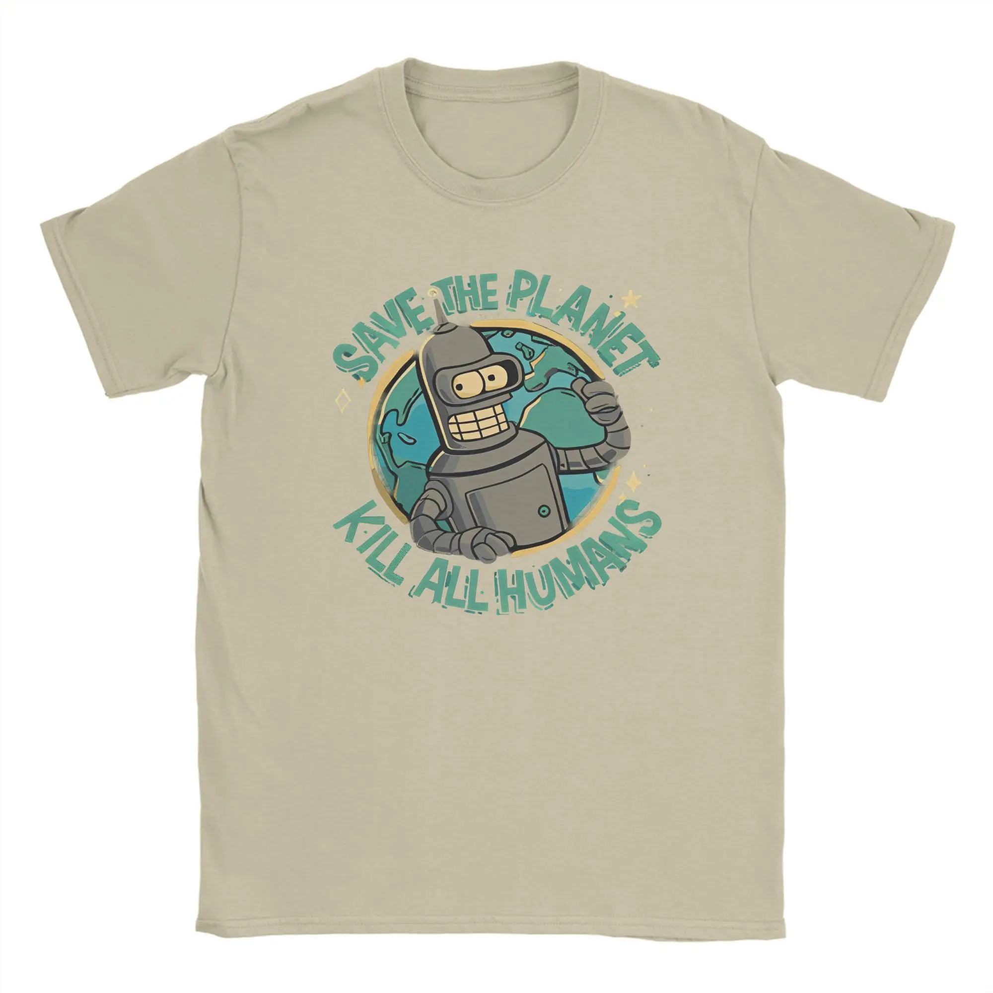 حفظ الكوكب قتل جميع البشر Futurama Merch الرجال النساء تي شيرت الصيف تي شيرت الجرافيك تي شيرت مطبوع الملابس
