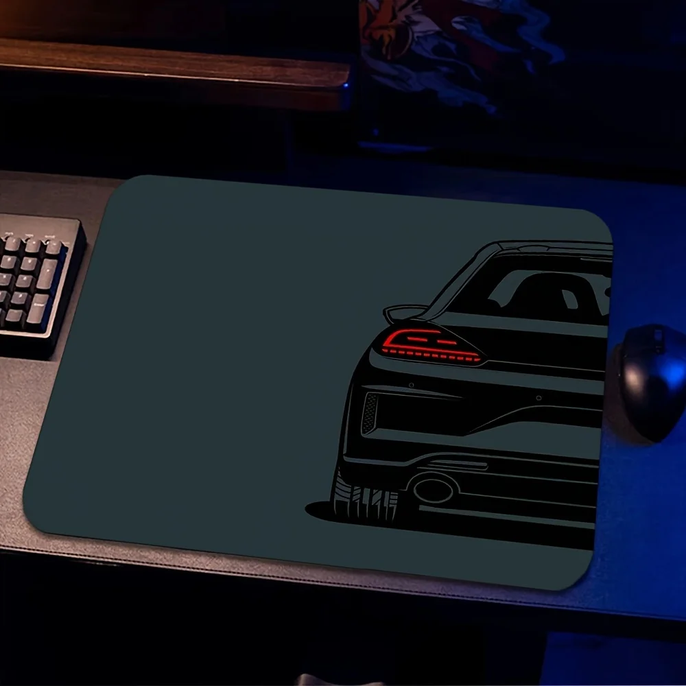 CIFBUY Small Gaming Mouse Pad Hand Drawn Car Taillight PC Keyboard Desk Mat Durable Non-Slip Rubber Base Home Office Laptop Deco