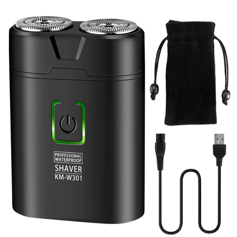 

Kemei-W301 Men's Mini Electric Shaver Electric Beard Trimmer Portable Waterproof Shaver USB Rechargeable Beard Shaver