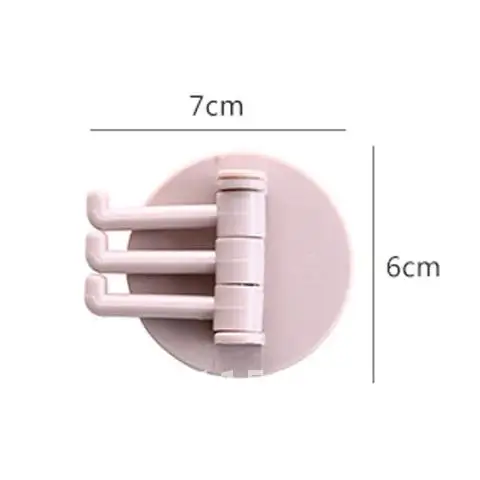 Bathroom Hook Multifunctional Without Traceless Perforation Hanger Rotating Hook Powerful 3 Branch Rotating Hook Kitchen Storage