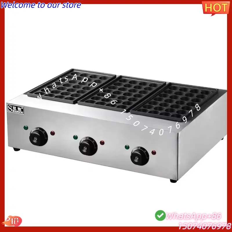 2026 Commercial Japanese Takoyaki Machine Octopus Ball Furnace Grill Three Non-Stick Plate Electric Fish Pellet Grills New