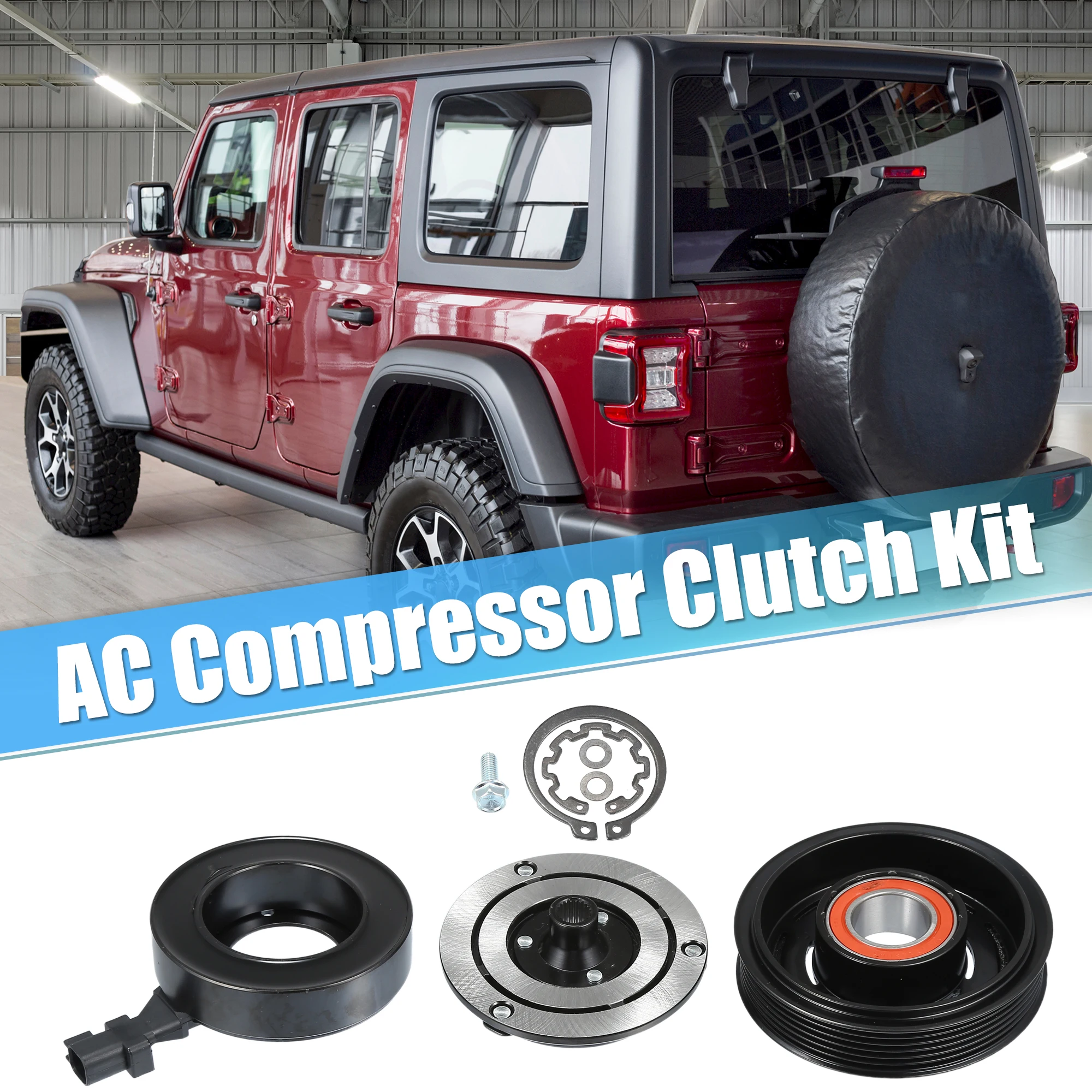 

UXCELL 1 Set AC Compressor Clutch A/C Clutch Assembly for Jeep Wrangler 2012-2018 V6 3.6L HCC-RS18 for Dodge for Ram