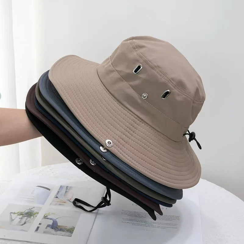 

New Folding Men's Wide Brim Sun Hat Waterproof UV Protection Fisherman Hat Bucket Hat for Fishing Hiking Climbing Summer Outdoor