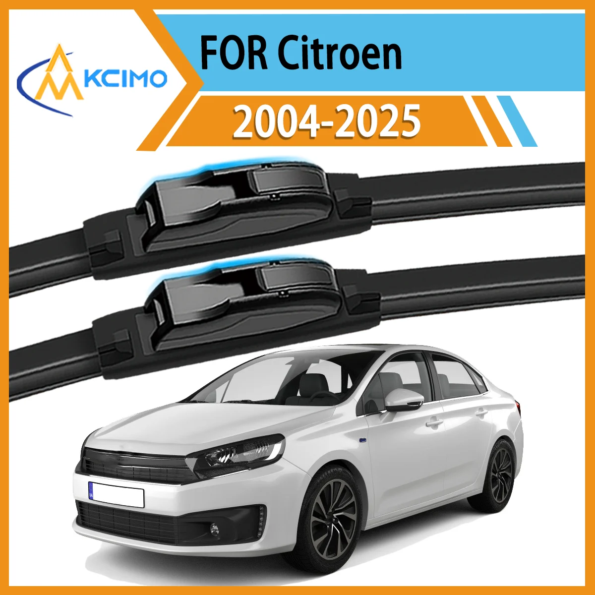 

Crystal Clear Every Drive 2-Pack Wiper Blades For Citroen C4 2004-2025 All-Weather Reliability Reduced Noise Enhanced Safety