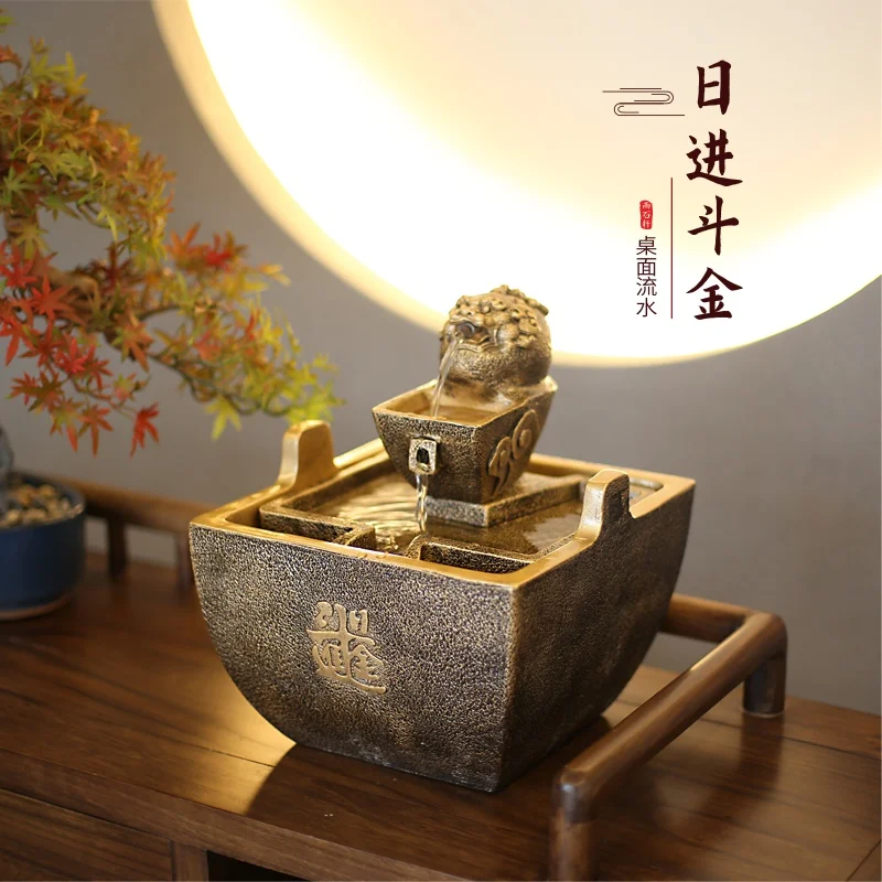 Office gathering wealth feng shui absorbing beast Pixiu flowing water circulating water