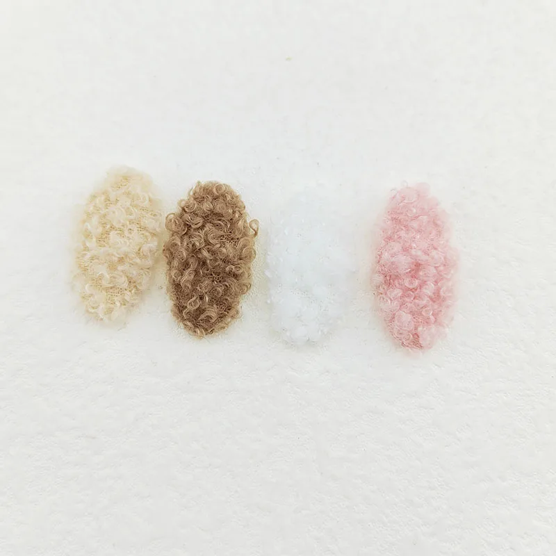 100Pcs 3.2X1.7CM Furry Felt Small Rabbit Ear Padded Appliques For Baby Clothes Hat Sewing DIY Headwear Bow Accessories Patches