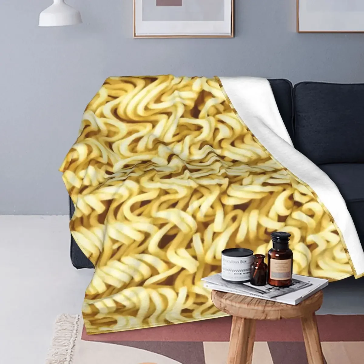 Maruchan Funny Baby Blanket Sofa Cover Fleece Print Delicacy Noodl Food Soft Throw Blankets for Sofa Office Bedding Throws