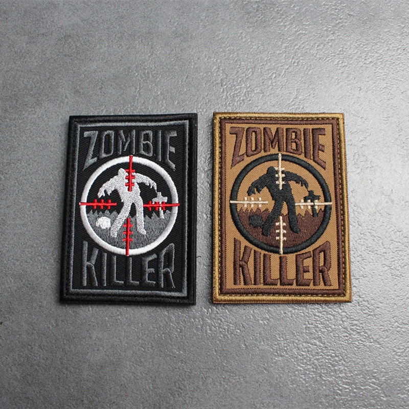 Zombie Killer Aiming Sniper Get Some Embroidery Patch for Clothes Backpack Decoration Laser Gun Shooting Tactical Badge