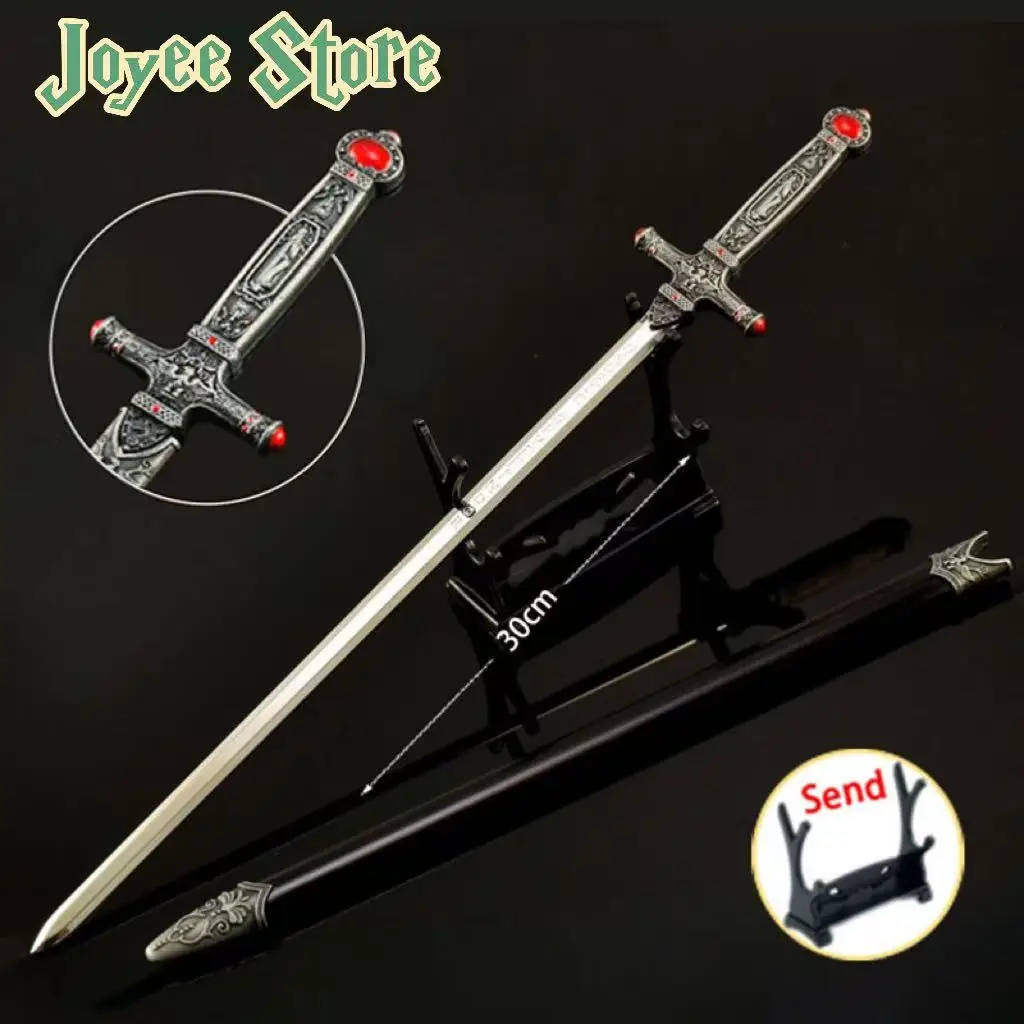 30 cm Gryffindors-Schwert, Ganzmetallmodell mit Scheide, Potter-Westernschwert, Sammlerstück, mittelalterliche Schwerter, Schreibtischdekoration, Spielzeugmesser, Junge