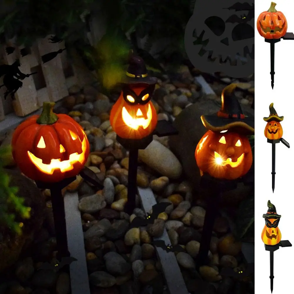 

Funny Resin Halloween Pumpkin Resin Solar Light Solar Powered Orange Solar Halloween Lamp Waterproof Pumpkin Floor Lamp Festival