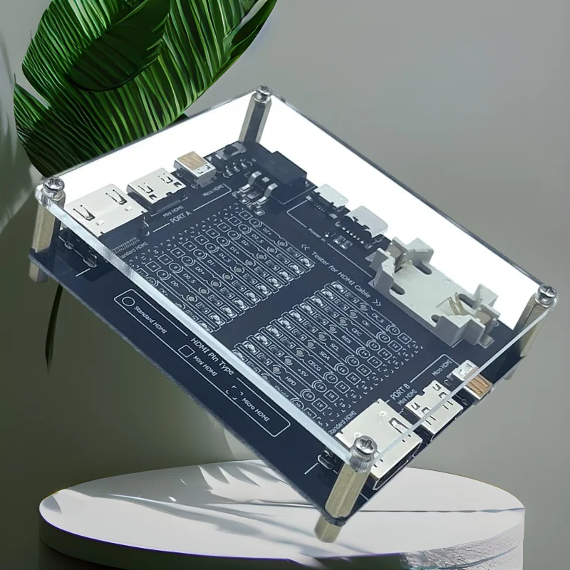 

NEW HDMI Cable Test Board with LED Indicator for Standard Micro A-type B-type Detection Ground Short Circuit Disconnection Fault