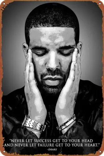 DRAKE QUOTES Metall-Blechschild, Poster, Vintage-Kunst, Wanddekoration, Aluminium