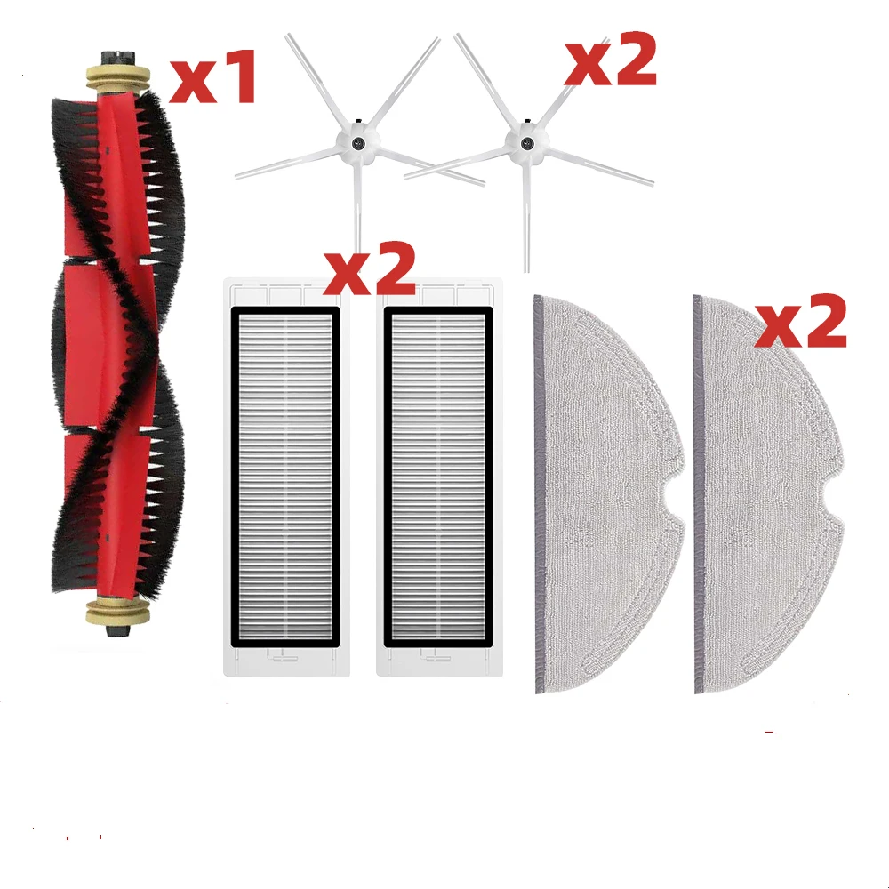 Main Brush Side Brush Mops Hepa Filters For Roborock S5 Max S50 S502 S55 S6 S6 Pure E4 S6 MaxV Robot Vacuum Cleaner Spare Parts