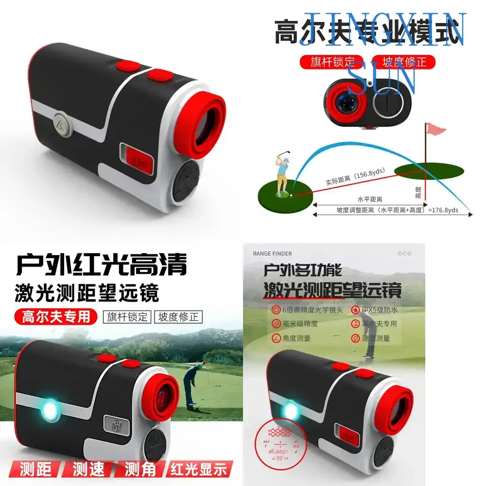 Laser Rangefinder for Golf with Red Light Display Angle Compensation Speed Measurement 6X Ranging Tool for Precision Distance
