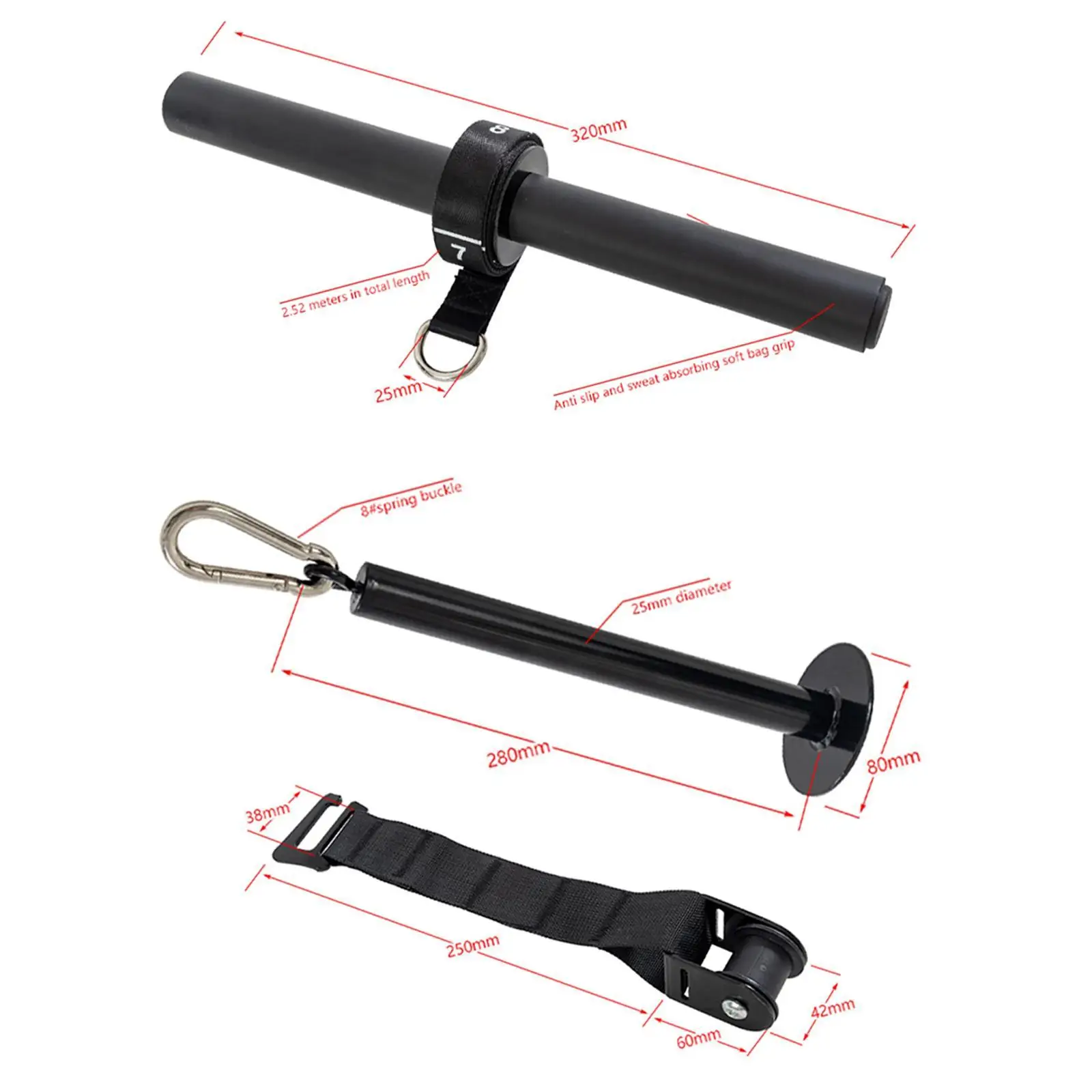 Forearm WRIST Roller Set ARM Strength ออกกําลังกายแขน Quick Disassembly ASSEMBLY