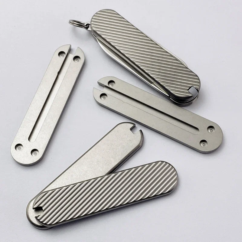 EDC Titanium Alloy PEI Acrylic Scale 58mm Folding Knife Art Blade Cutting Knife Unpacking Camping Pocket Outdoor Tools