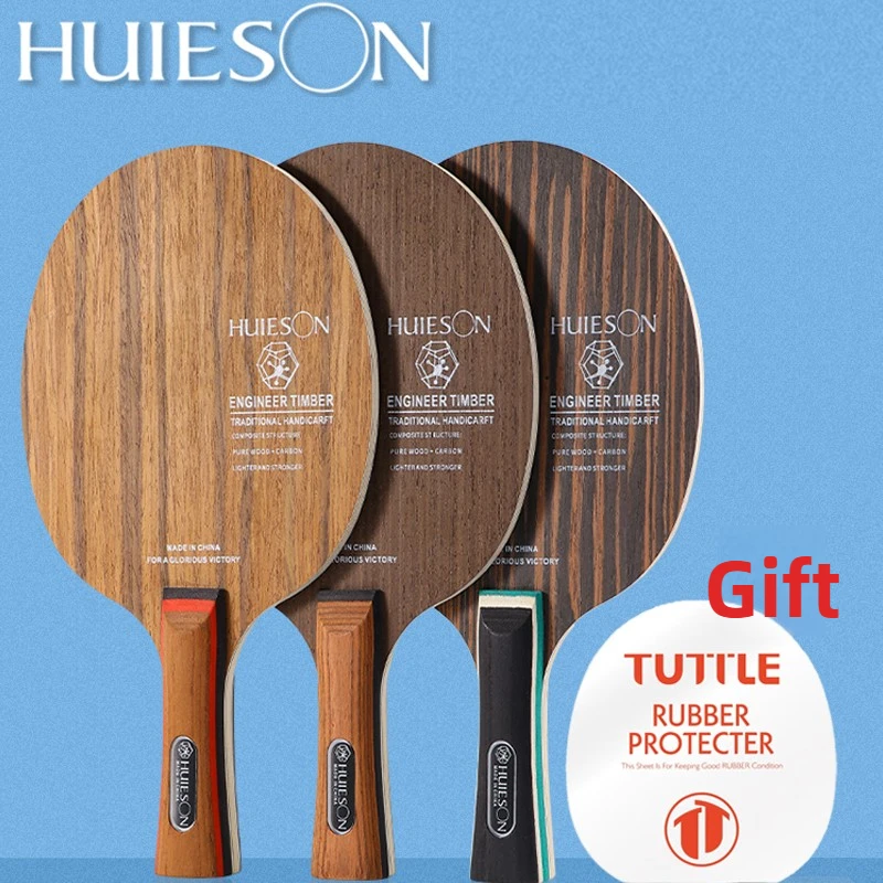 

Huieson Table Tennis Blade 5 Wood + 2 Carbon Ping Pong Paddle Technology Ironwood Ebony Rosewood FL/CS for Beginner Training
