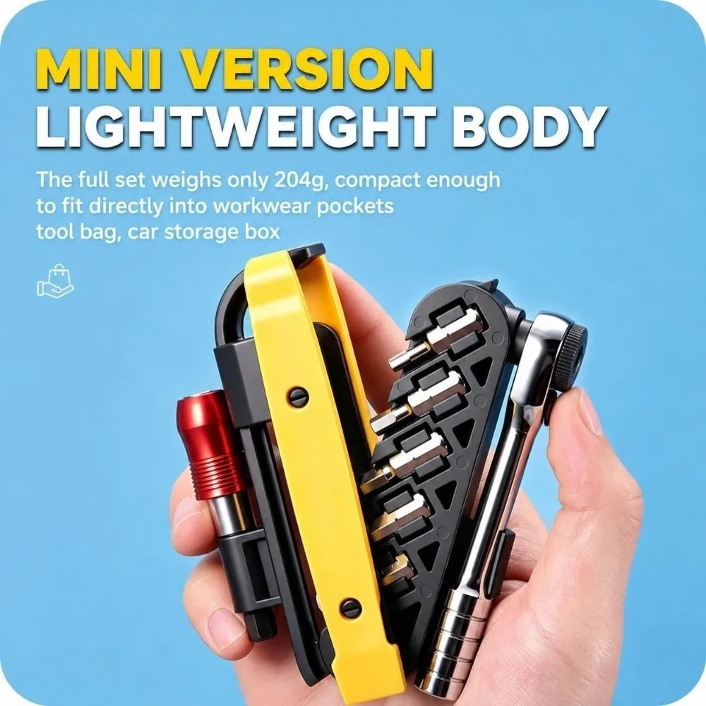 16 In 1 Bike Repair Tool 72 Tooth Gear Dual Turn Portable Service Kit Quick Drive Compact Cycle Fix Set Daily Bike Adjust