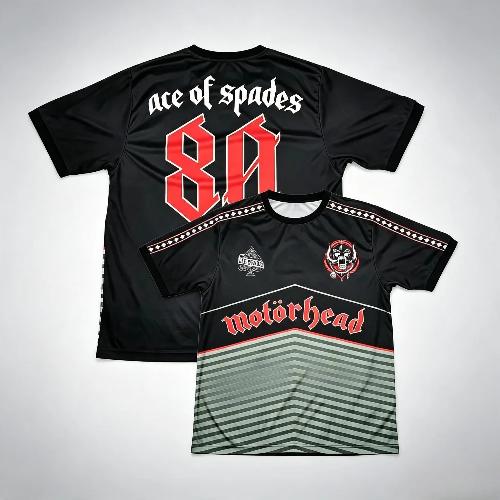 Gothic Number Graphic Chevron Stripe Men T-Shirt Retro Rock Soccer Jersey Casual Quick Dry Short Sleeve Tops
