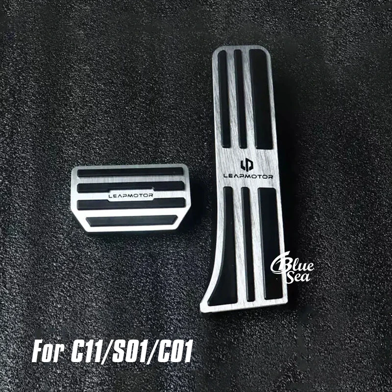 For Leapmotor T03 S01 C10 C16 C01 Pedals Cover Aluminum Automatic Brake Gas Accelerator Non-Slip Foot Pedal Pad Kit Accessories