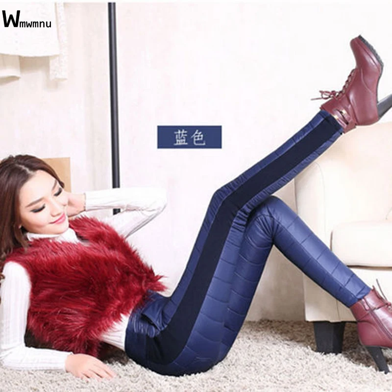 Winter Thicken Pencil Pants Women\'s Casual Duck Down Warm Pantalones Slim High Waist Windproof Leggings Trousers New Mom Spodnie