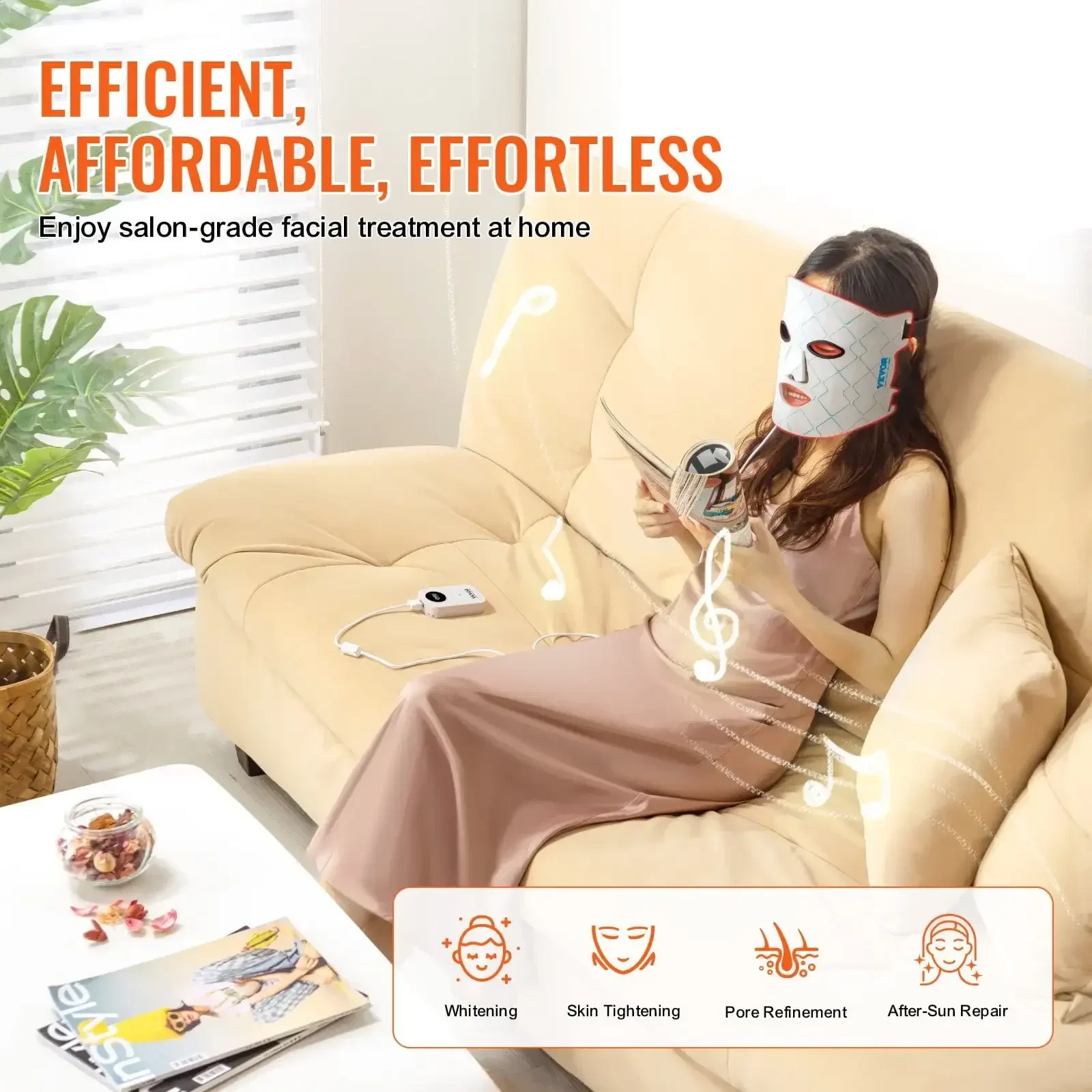 Red Light Therapy Mask 7-Color LED Face Mask Light Therapy with 850nm NIR