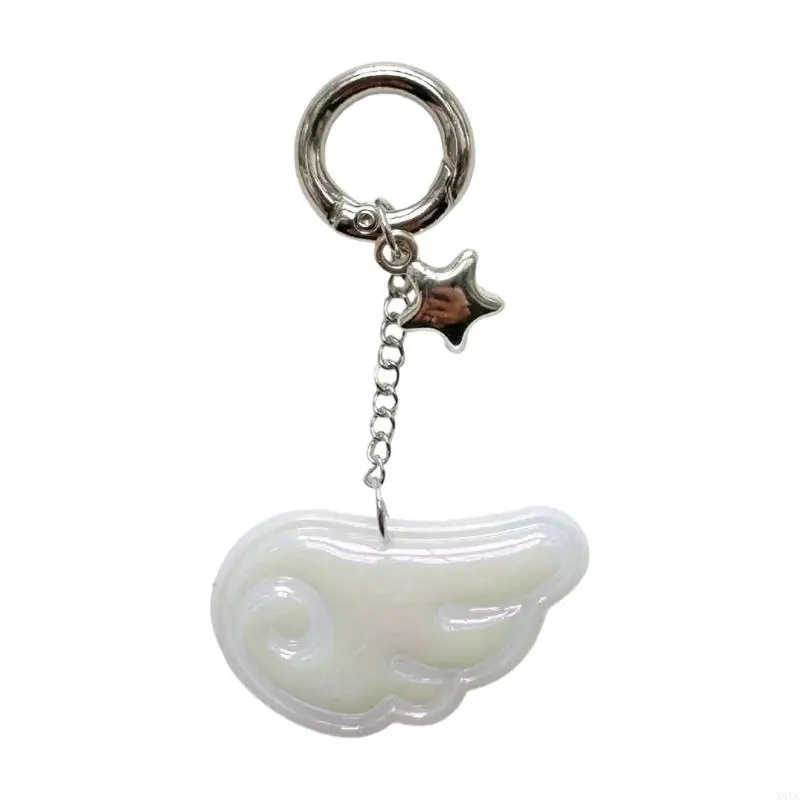 X4ya Angel Wing Star Charm Keychain acrylic acrylic pendant bag bag decoration يوميًا الاستخدام المرافق اختيار هدية هدايا