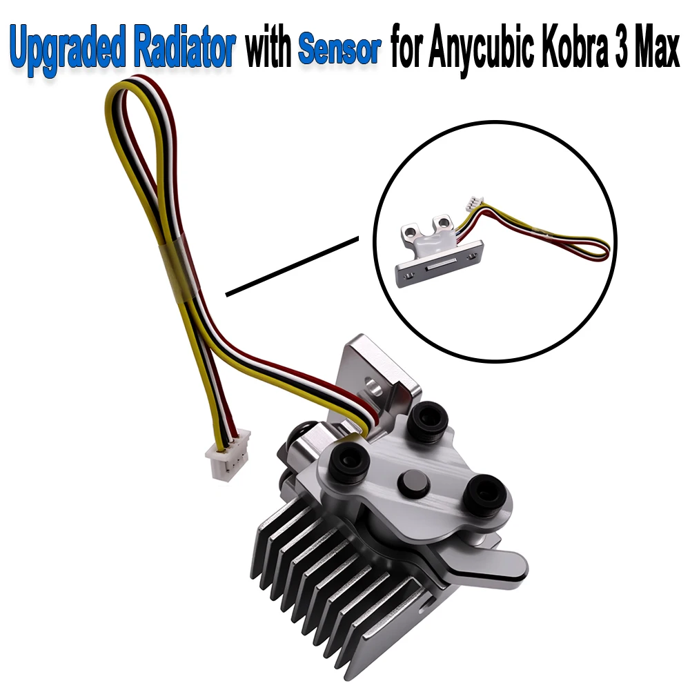Upgraded Quick Release Hotend Heat Sink Kit Compatible with Anycubic Kobra 3 Max Sensor Radiator Nozzle Replacement Parts